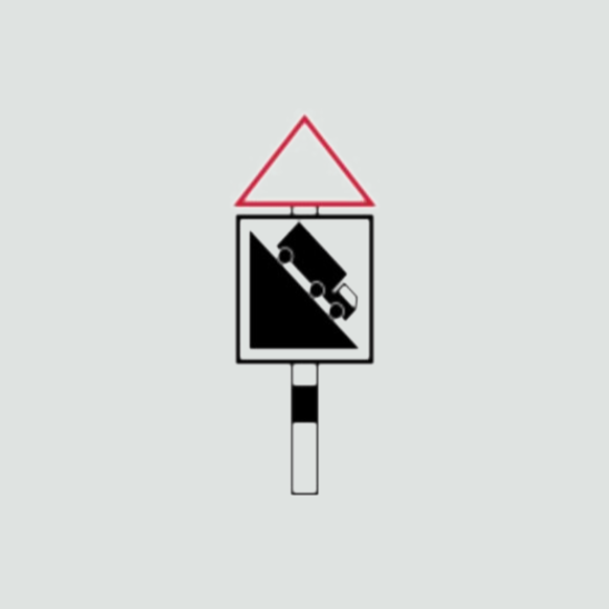 Warning of steep descent ahead