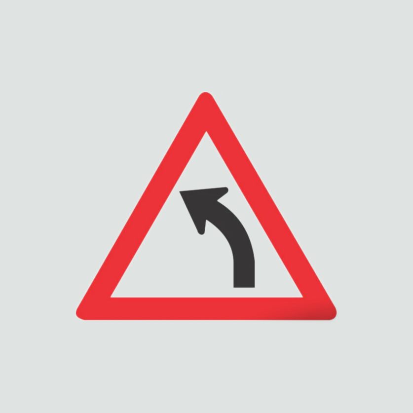 Warning of curve ahead