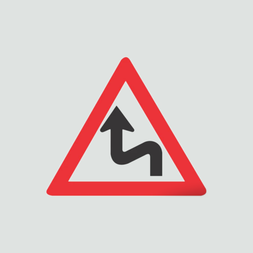 Warning of double curve ahead