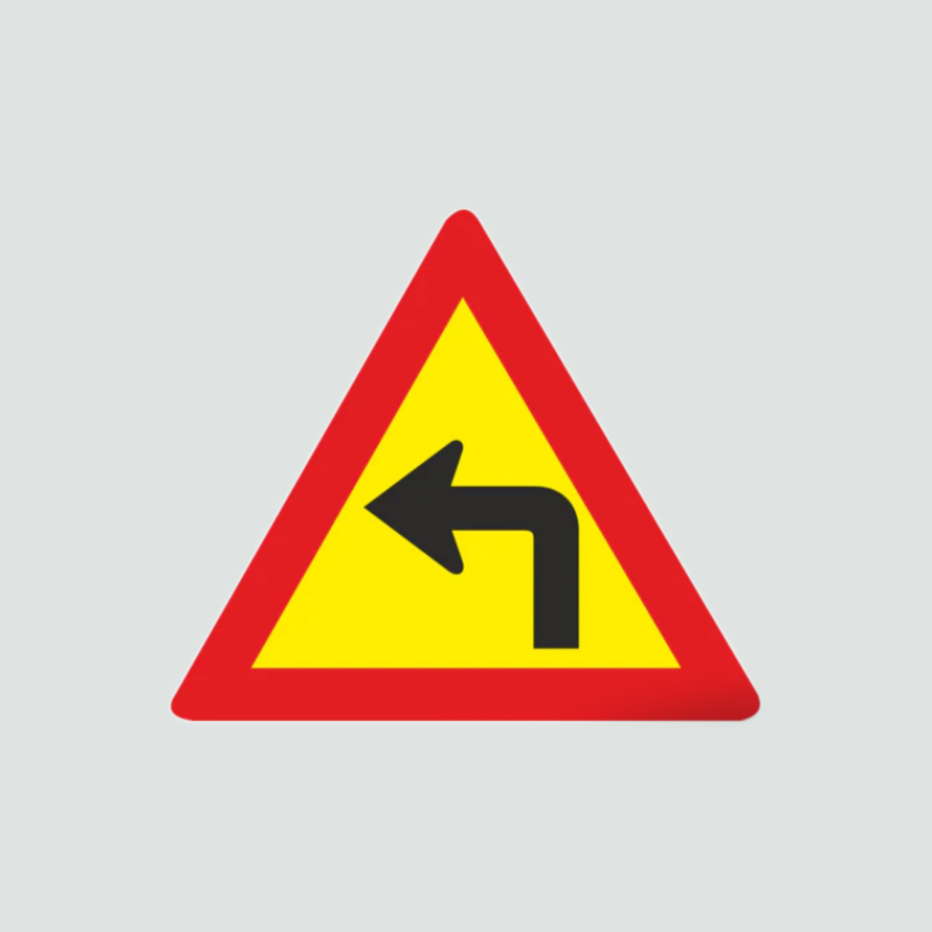 Warning of sharp curve ahead