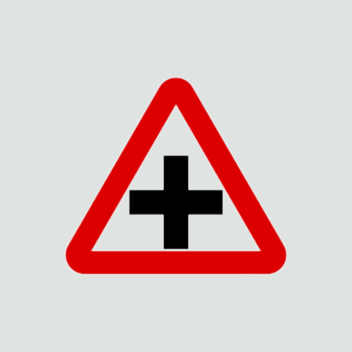 Warning of cross roads ahead