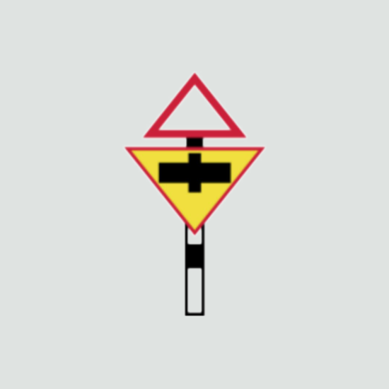Warning of a stop or give-way sign ahead