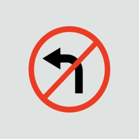 Turning left prohibited