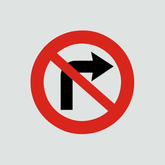 Turning right prohibited