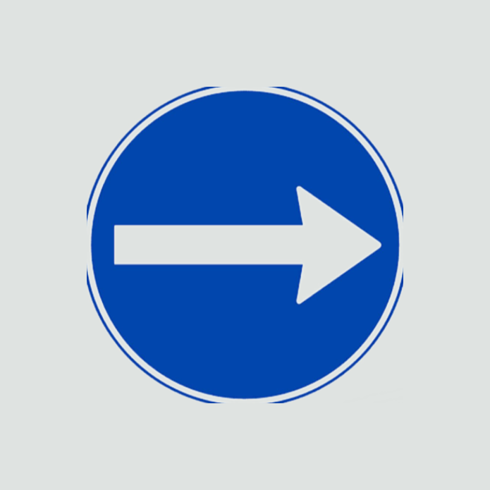 Turn right (mandatory direction)