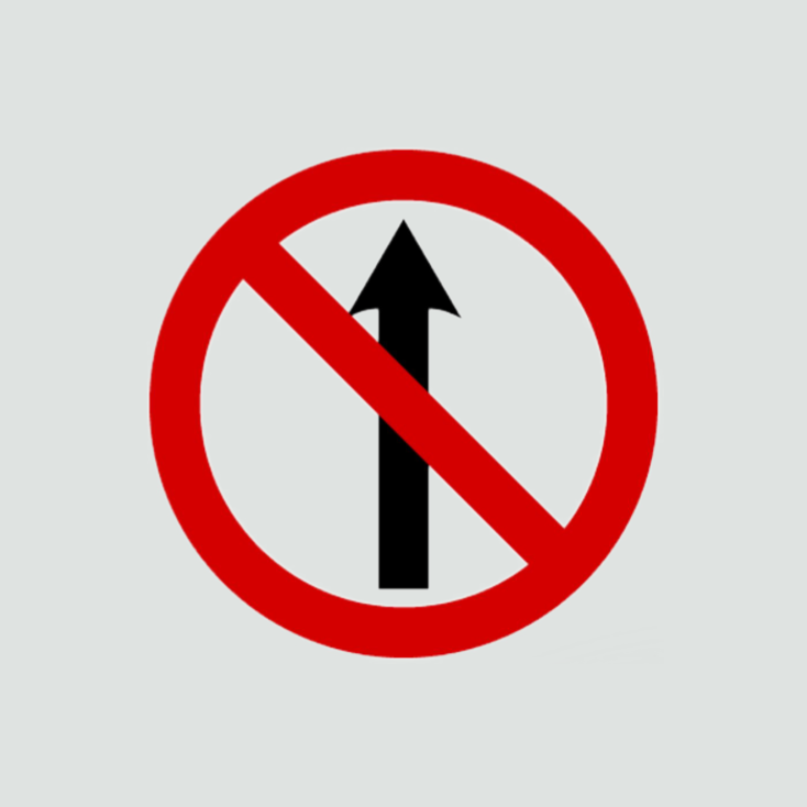 Passage prohibited for all vehicular traffic in the direction of the arrow