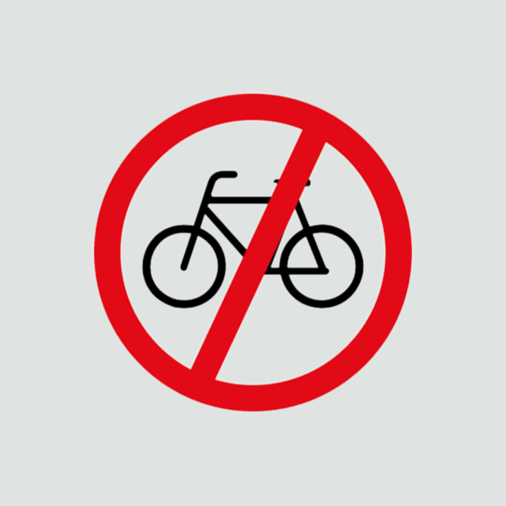Cyclists prohibited