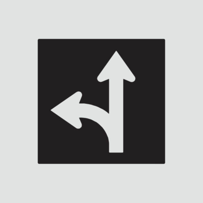 Go through or turn left