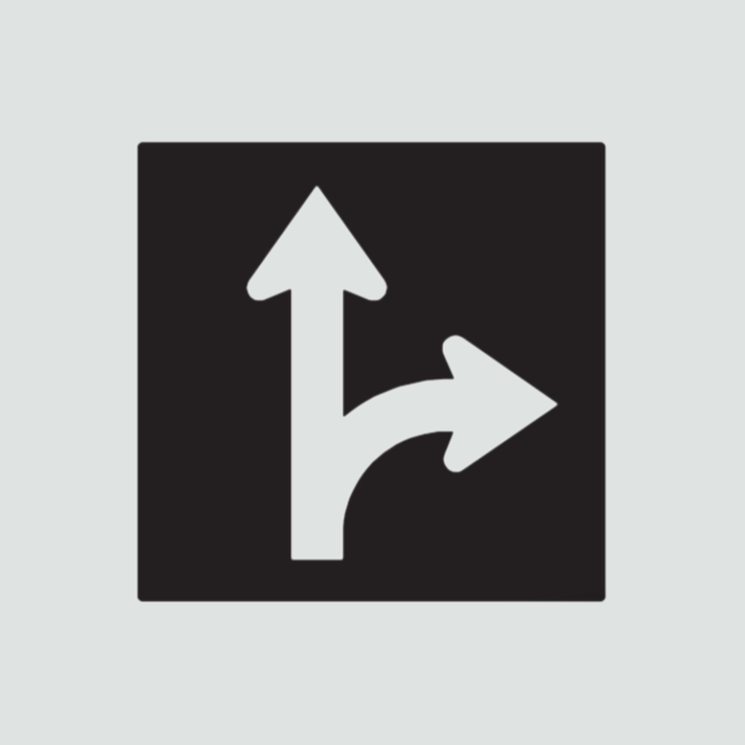 Go through or turn right